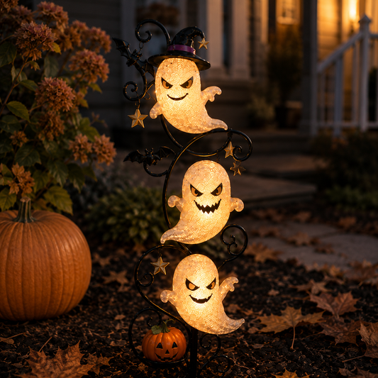 👻 Solar Halloween Little Ghost Garden Stake Light