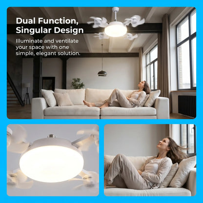🔥50% OFF TODAY💡 2-in-1 Ceiling Fan Light 🔧No Wiring • No Tools • Just Screw It In
