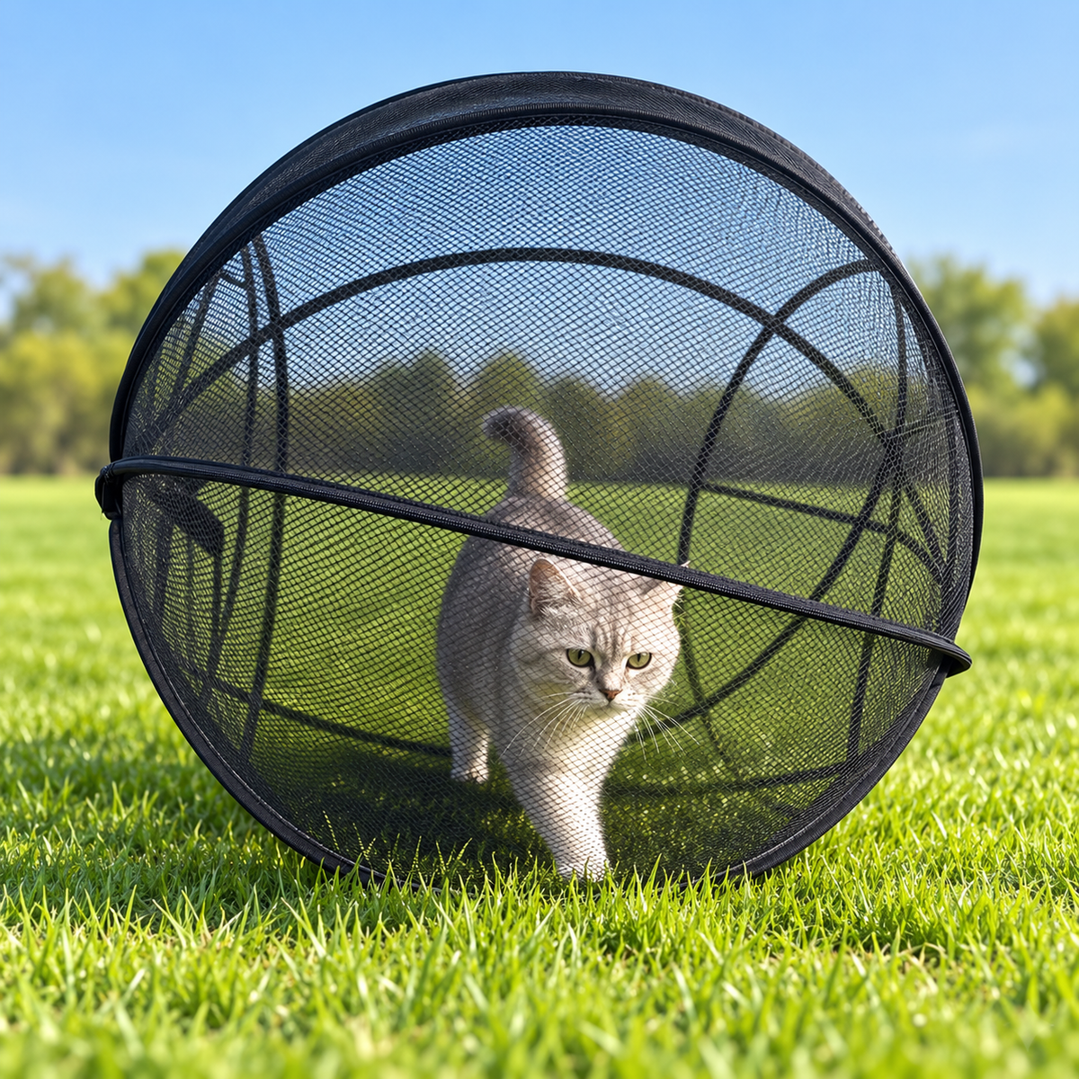 🐱 Pop Up Cat Playpen - Portable Breathable Mesh Outdoor Enclosure Tent 🌿