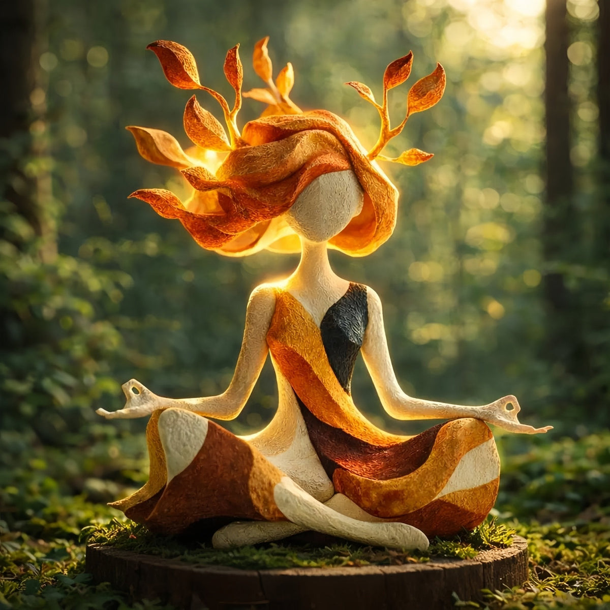 🌿 Serene Goddess of Nature Sculpture – Earth Peace Statue 🧘