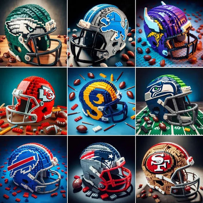 🏈 Football Helmet Building Blocks – 300+ Piece Collectible Model Kit 🎁