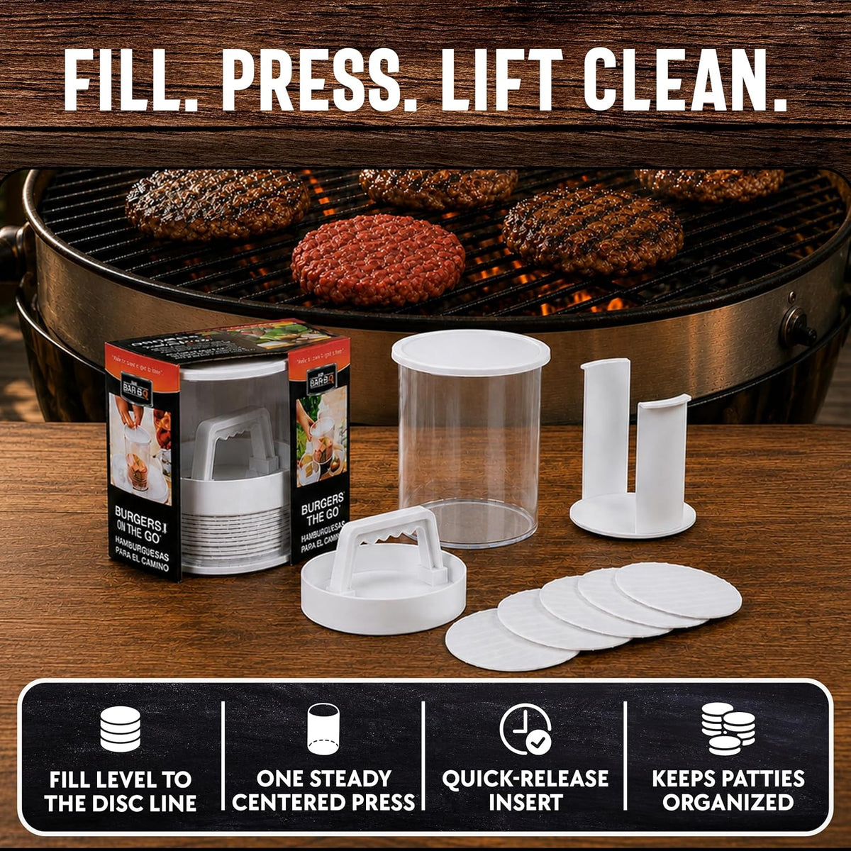 🍔 Hamburger Press Patty Maker - Stackable Freezer Storage Burger Mold 🥩