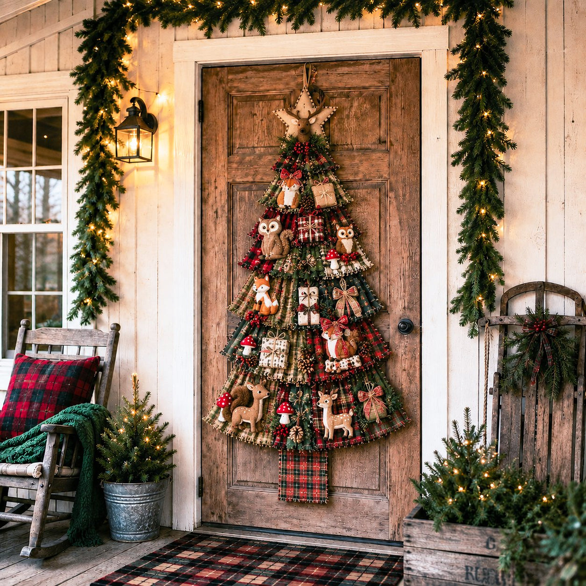🎄 DIY Oversized Patchwork Christmas Tree Door Hanging Kit – 51" Holiday Craft ✨