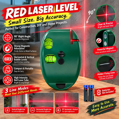90° Red Laser Level – 20M Self-Leveling Line Laser for Construction & DIY