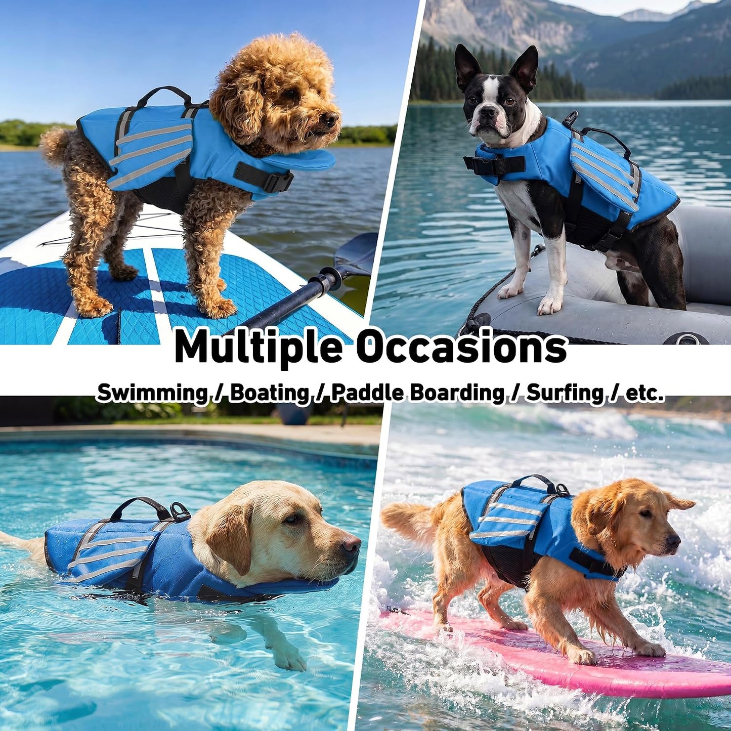 Adjustable Dog Life Jacket with Cute Wing Design