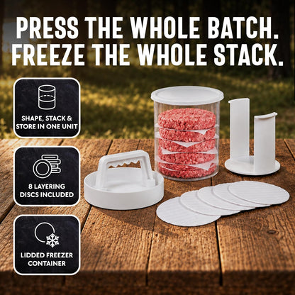 🍔 Hamburger Press Patty Maker - Stackable Freezer Storage Burger Mold 🥩