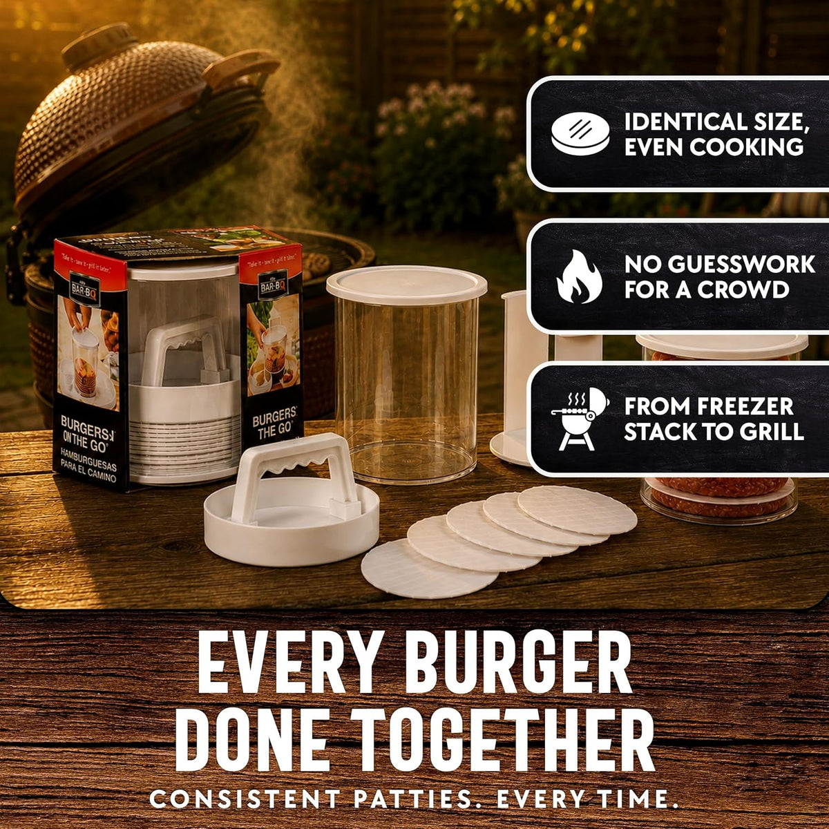 🍔 Hamburger Press Patty Maker - Stackable Freezer Storage Burger Mold 🥩