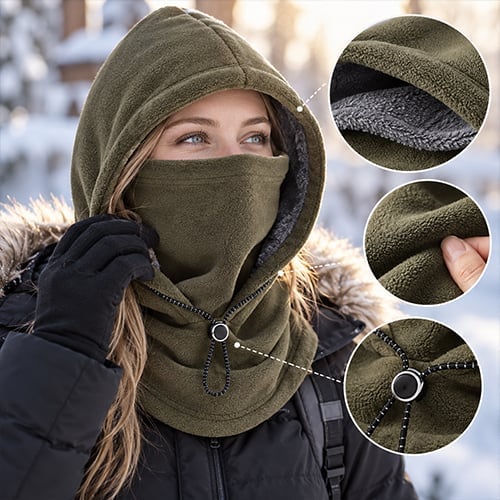 📣 50% OFF ❄️ 3-in-1 Double-Layer Fleece Winter Hood