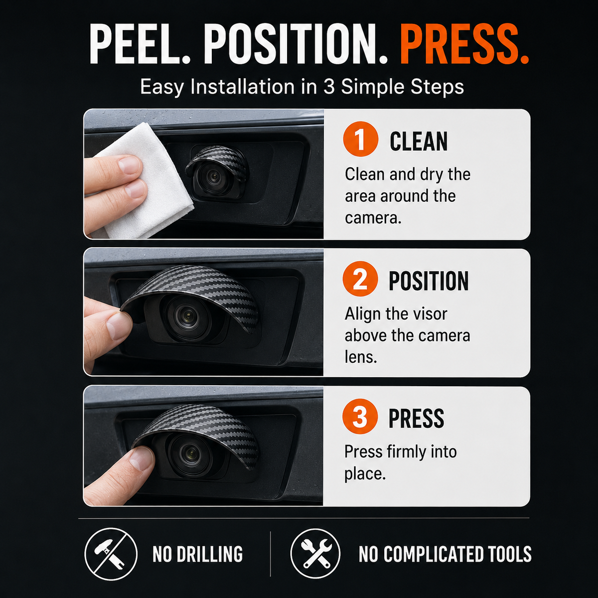 🚗 Universal Vehicle Backup Camera Rain Shield & Sun Visor (4 PCS Set) 🌧️