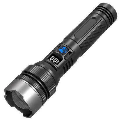 🔦 Rechargeable LED Flashlight – Zoom Beam & Power Bank Function 🔋
