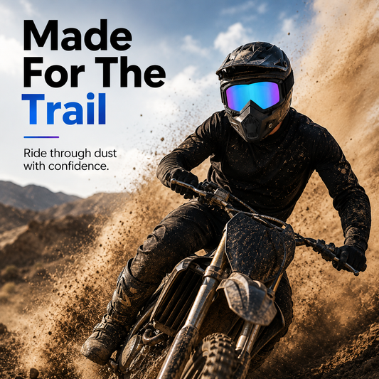 Motorcycle Helmet Riding Goggles: Wind, Dust, and UV Protection; Skull-Patterned Goggles for Full-Face Protection