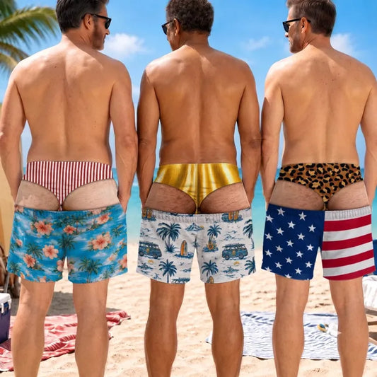 😂Funny Patriotic “Wide Load” Men’s Swim Trunks🍻