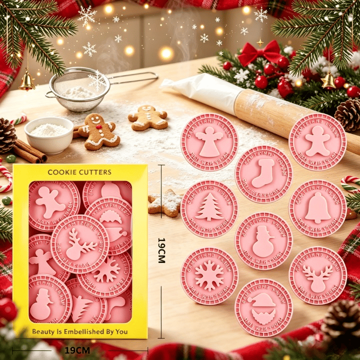 🔥HOT SALE 49% OFF🎄 Festive 3D Christmas Cookie Stamp and Baking Mold 🍪