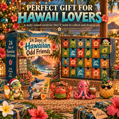 🌺 24 Days of Hawaiian Odd Friends Advent Calendar | Tropical Christmas Figurine Set 🏝️