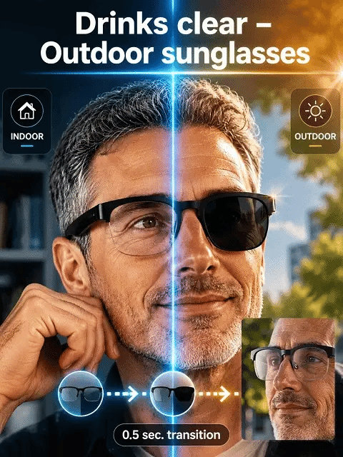 🔥Smart Zoom Color-Changing Solar Real-Time AI Translation Glasses👀