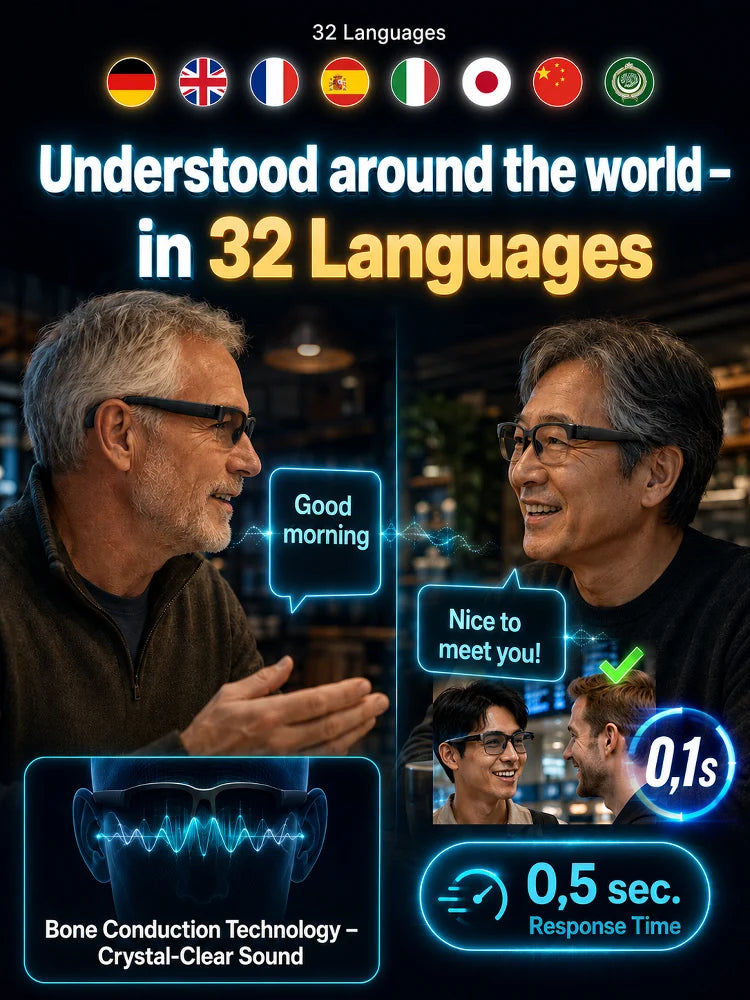🔥Smart Zoom Color-Changing Solar Real-Time AI Translation Glasses👀