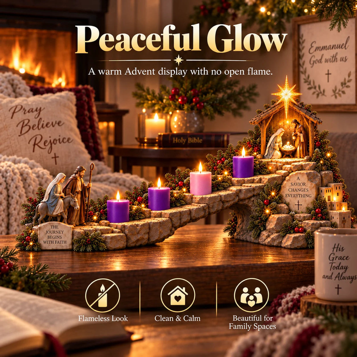 ✨✝️ Journey to Bethlehem Lighted Advent Nativity – A Meaningful Christmas Tradition 🌟