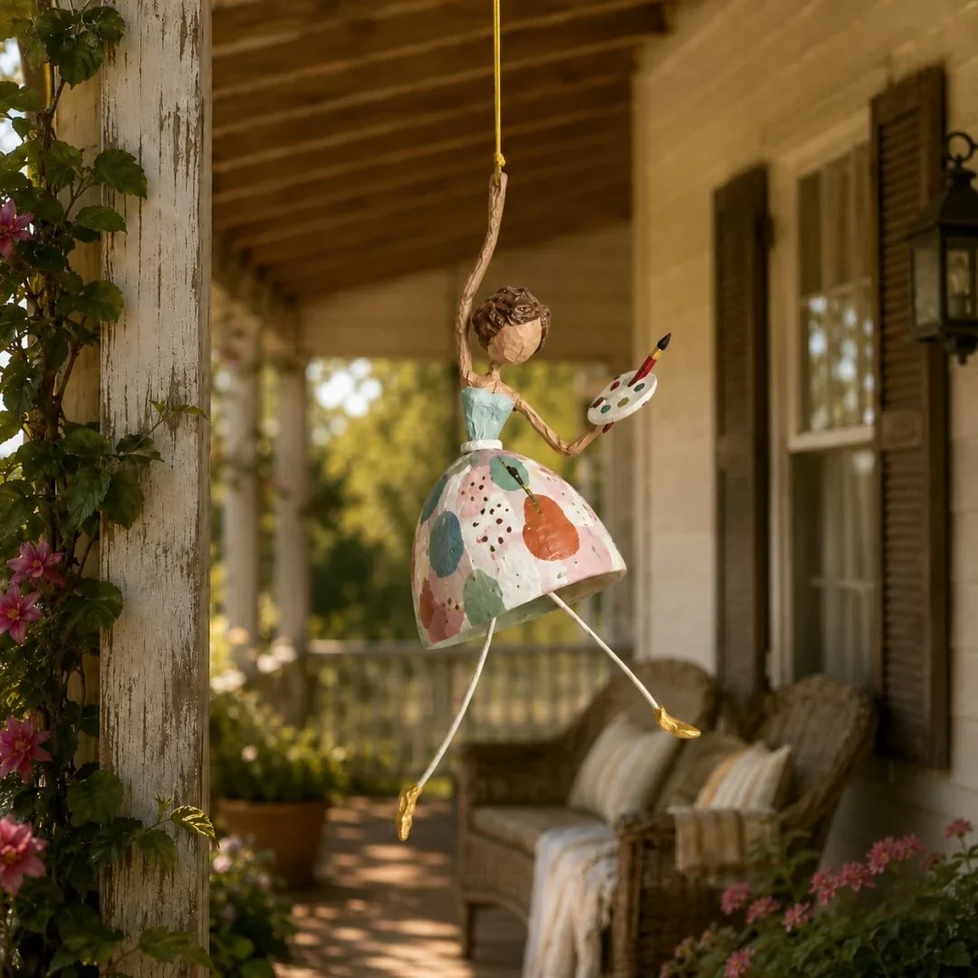 💃 Whimsical Dancing Lady Hanging Ornament – Charming Floral Home Decor 🌸