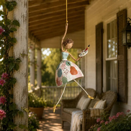 💃 Whimsical Dancing Lady Hanging Ornament – Charming Floral Home Decor 🌸
