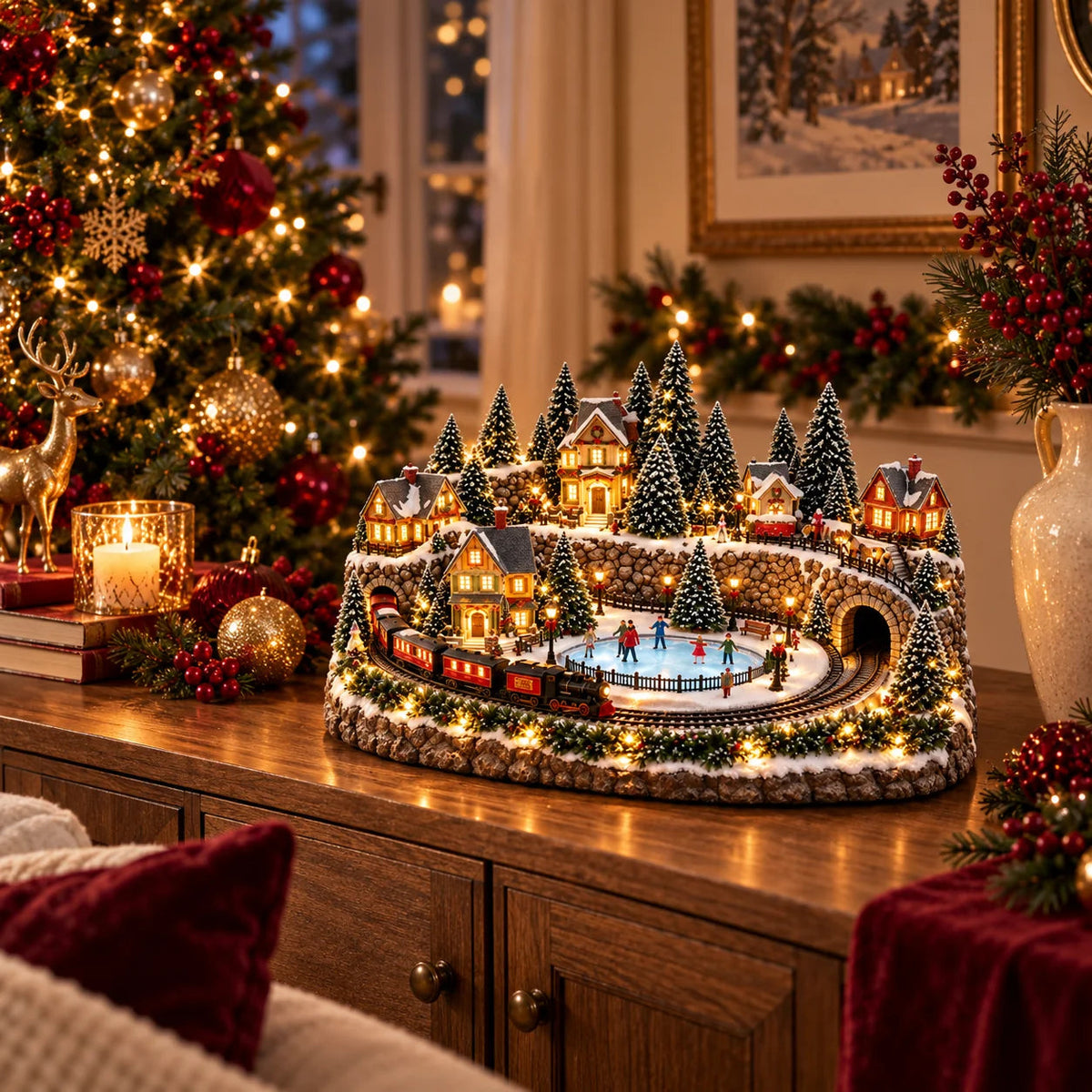 🔥 Lighted & Animated Christmas Village Collection-✨Festive Moving Holiday Display