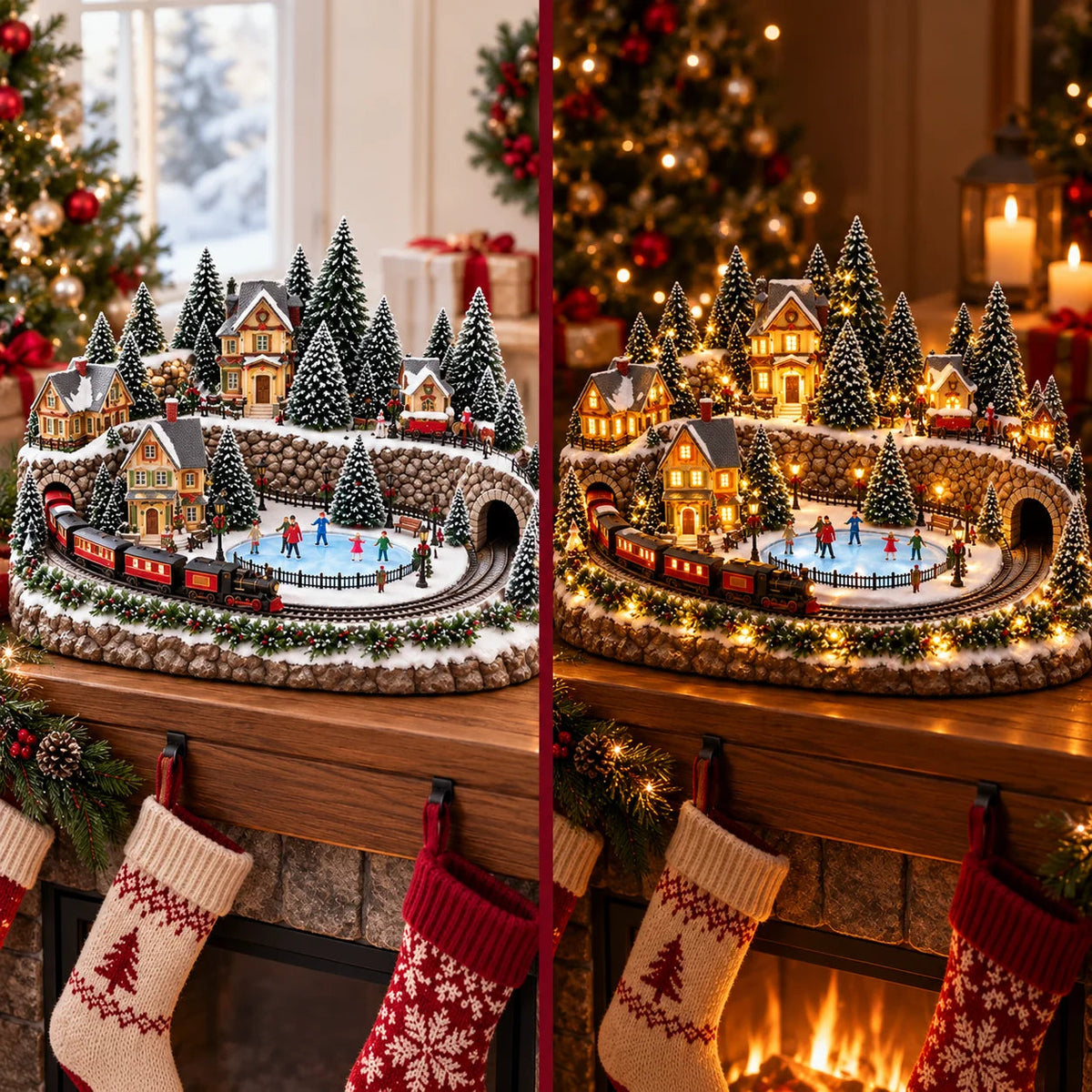 🔥 Lighted & Animated Christmas Village Collection-✨Festive Moving Holiday Display