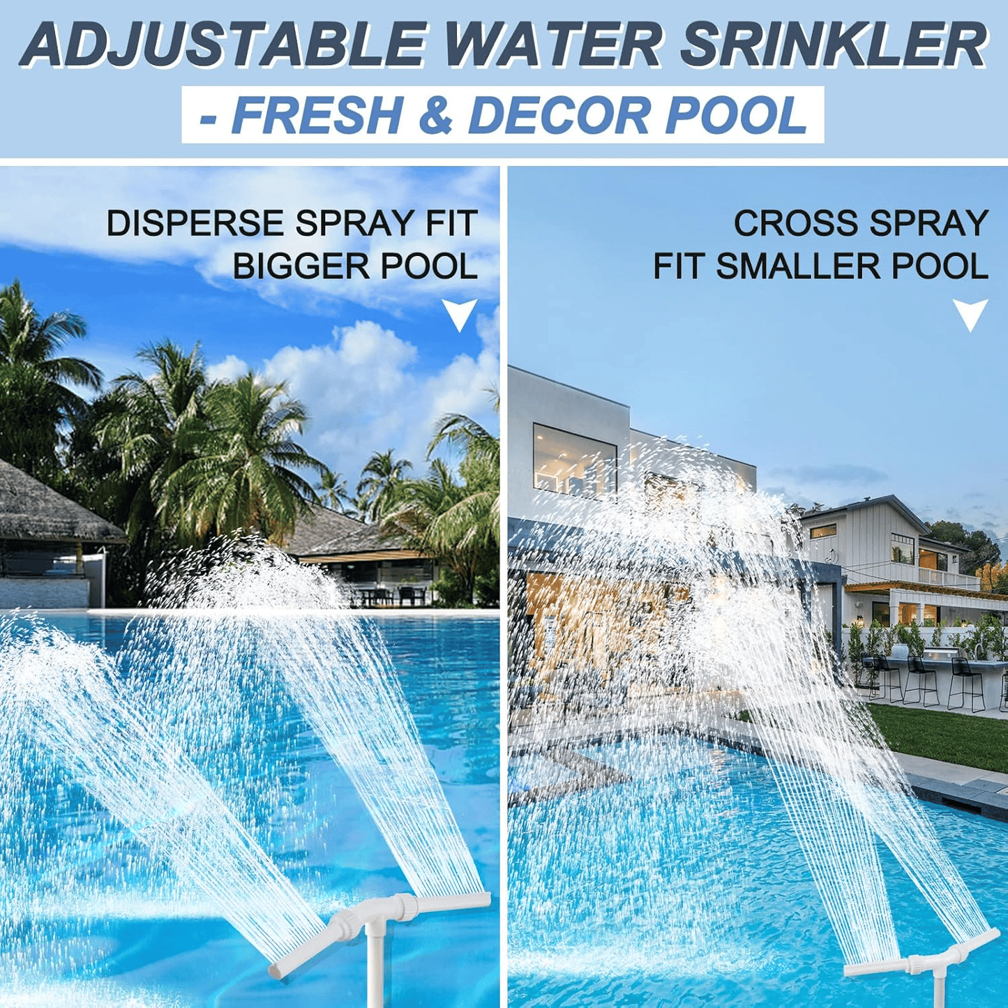 Pool Fountain Waterfall Sprayer – Easy Install Pool Water Feature