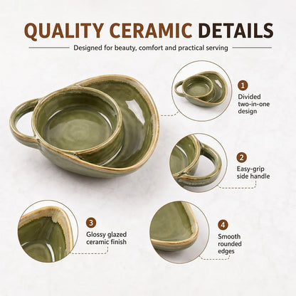 🍲✨ Rustic Reactive Glaze Ceramic Soup Bowls with Handles – Cozy Serveware