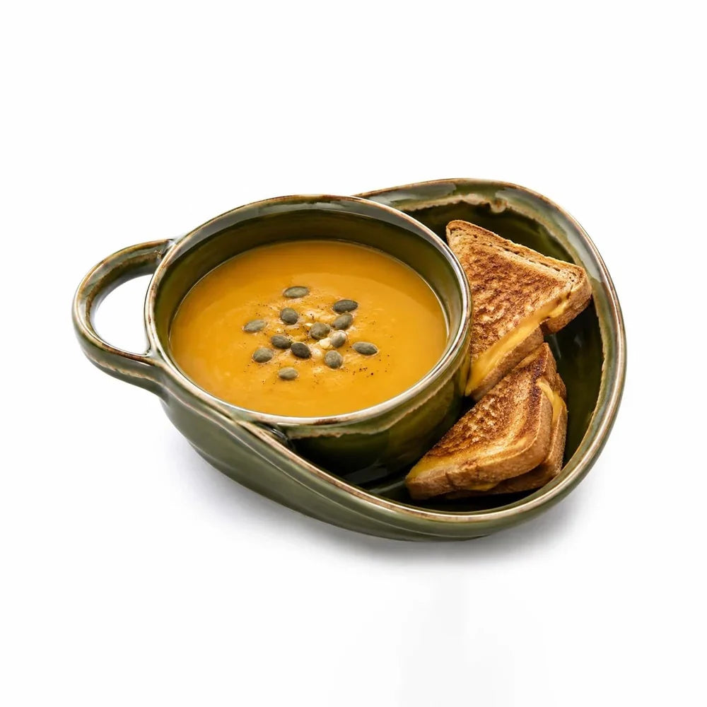 🍲✨ Rustic Reactive Glaze Ceramic Soup Bowls with Handles – Cozy Serveware