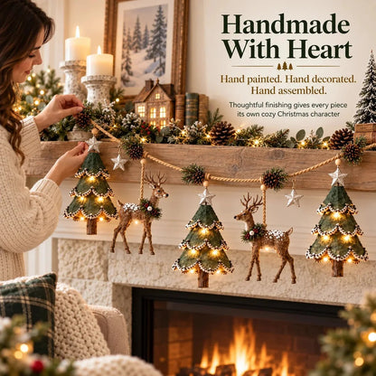 🦌 Lighted Woodland Christmas Garland