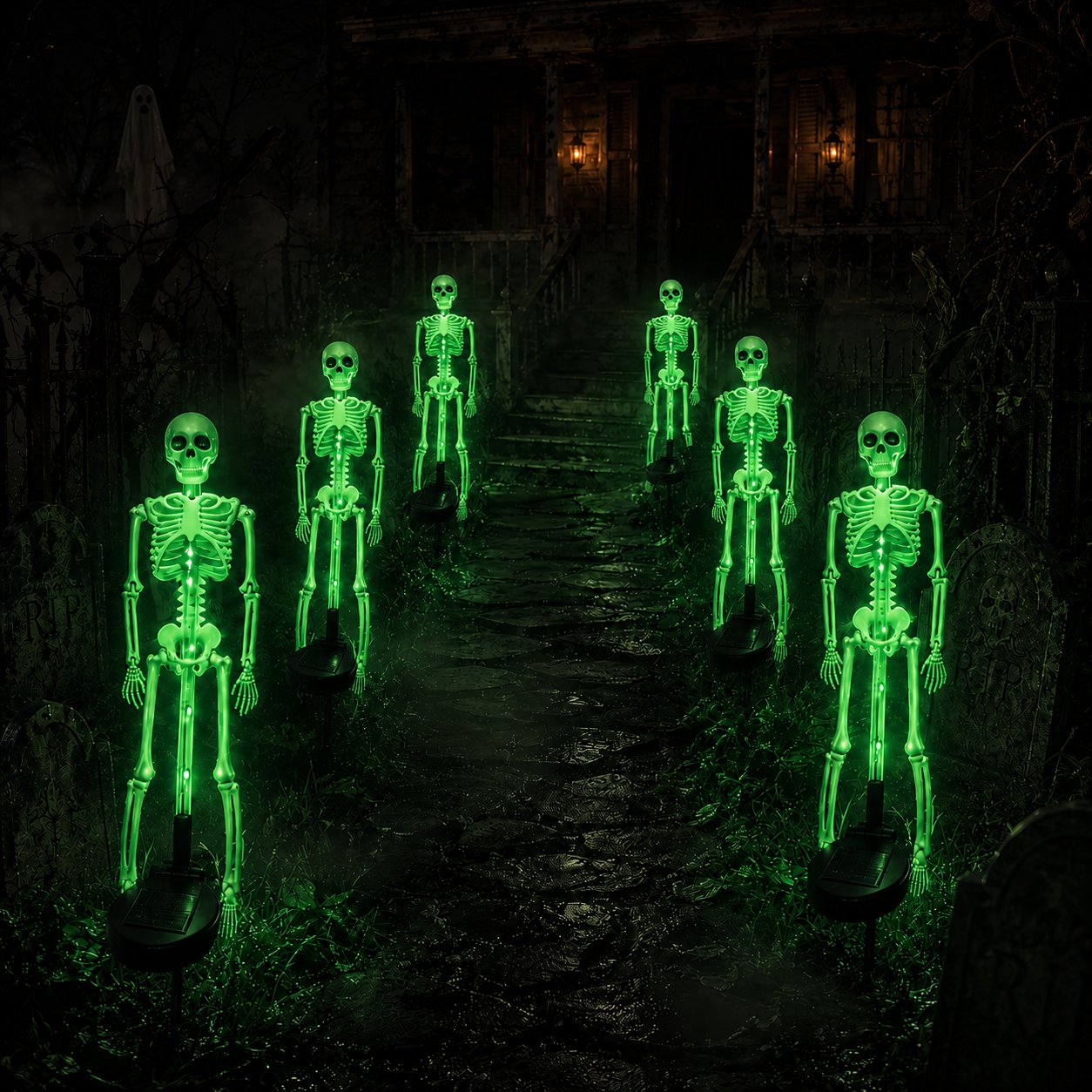💜 Solar Light-Up Skeleton Yard Stake – Purple Glow Halloween Outdoor Decor 👻