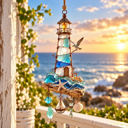 🌊 Sea Glass Coastal Charm Collection - Sun-Catching Hanging Decor 🐚