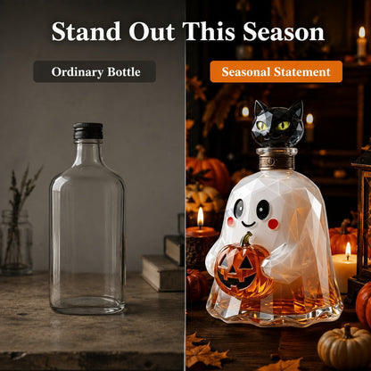 🔥HOT SALE🔥 Ghost Pumpkin Glass Decanter – 330ml Halloween Home Bar Bottle