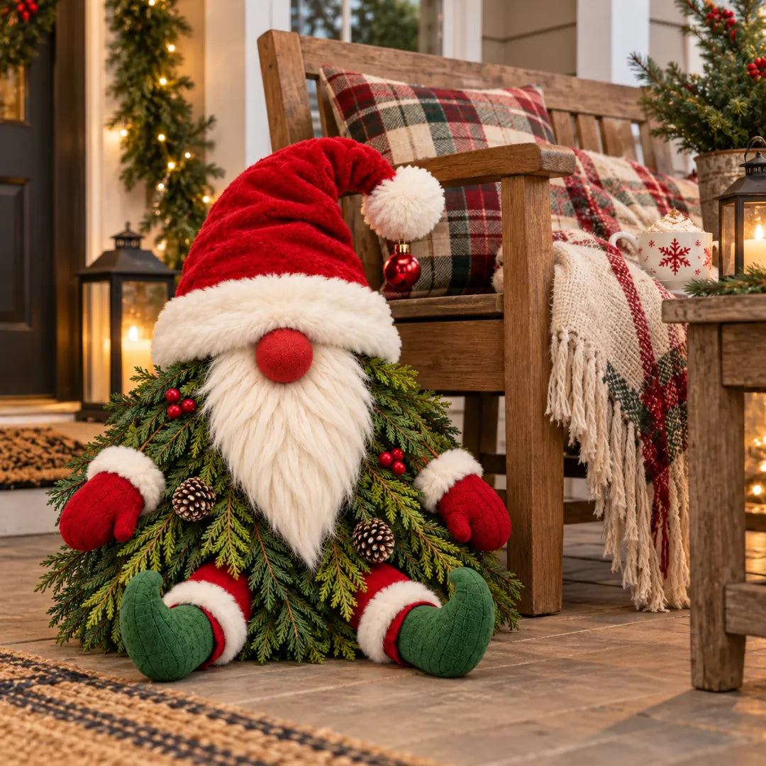 🎄✨  Sitting Christmas Evergreen Gnome™ – Cute Holiday Decor ❤️