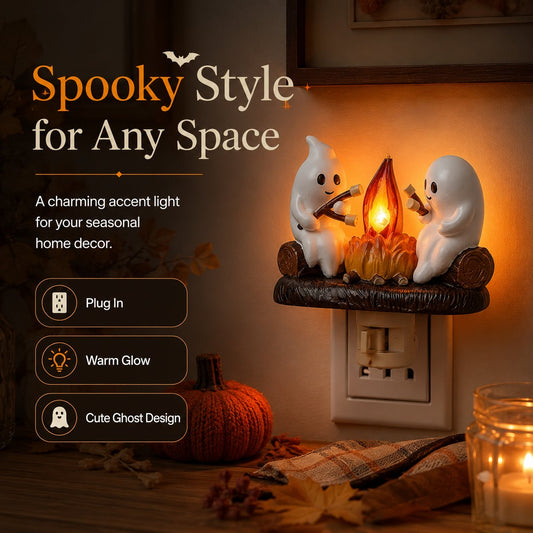 👻 Ghost Campfire Flickering LED Nightlight 🔥
