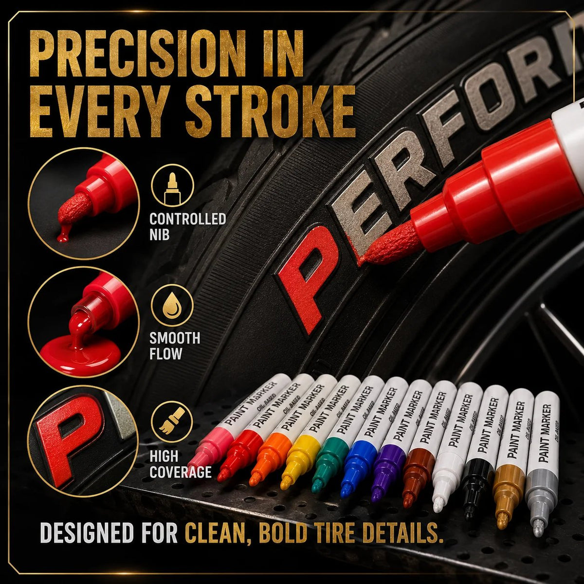 Oil‑Based Waterproof Tire Paint Marker