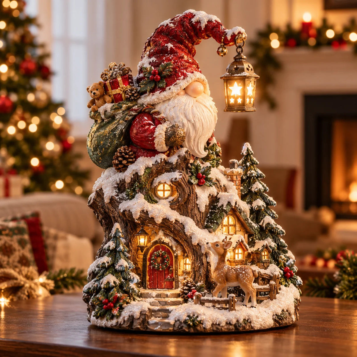 🎄✨ Cozy Christmas Cottage™ – Lighted Holiday Figurine Collection✨