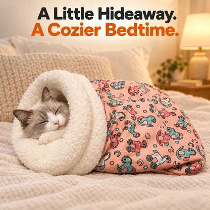 🐱💤 Cozy Cat Sleeping Bag – Ultra-Soft Plush Hideaway Bed for Cats ✨