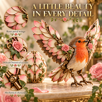 🌹 48% OFF Rose Egg Transforming Robin – 2-in-1 Botanical Mechanical Figure 🐦