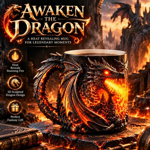 🐉🔥 3D Dragon Heat-Reveal Magic Mug – Watch the Dragon Come Alive! ☕✨