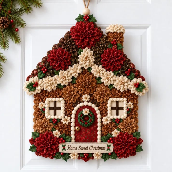 🎄 Handmade Layered Fabric Christmas Flower Door Hanging DIY Craft Kit 🎀(📦Buy 3 Free Shipping)