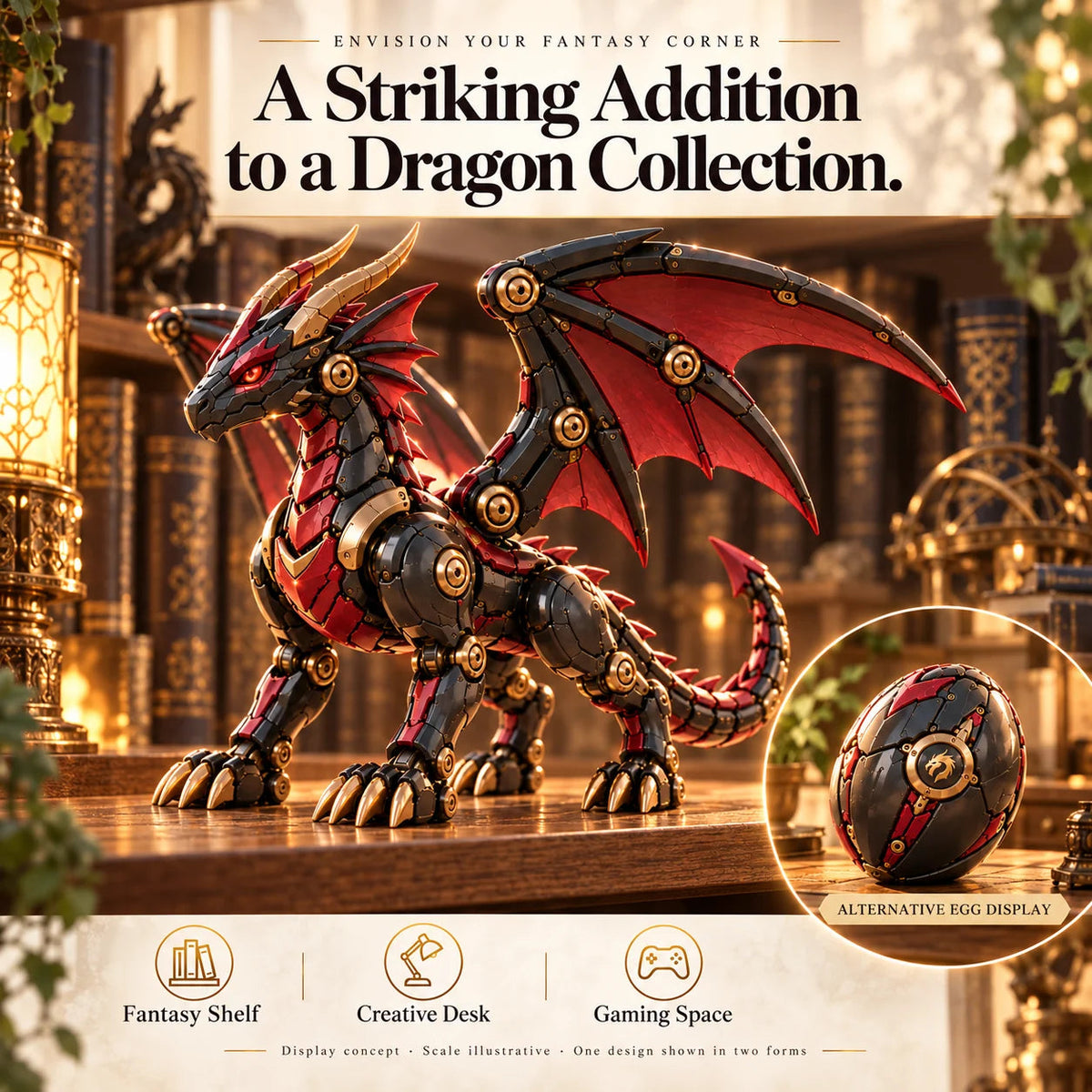 🐉 Mechanical Dragon Egg - Articulated Fantasy Figurine & Mystery Egg 🔥