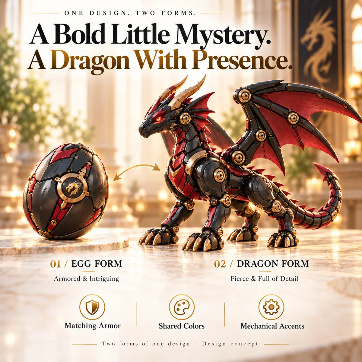 🐉 Mechanical Dragon Egg - Articulated Fantasy Figurine & Mystery Egg 🔥