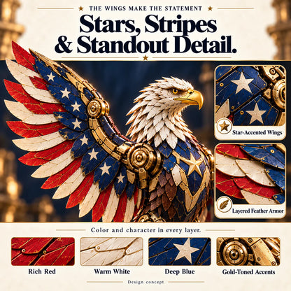 🔥last Day 49% Off -🦅 American Eagle Transforming Egg – Stars & Stripes Mechanical Figure With Bold Wing Details