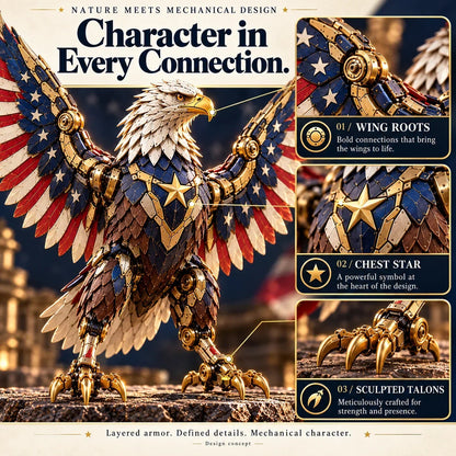 🔥last Day 49% Off -🦅 American Eagle Transforming Egg – Stars & Stripes Mechanical Figure With Bold Wing Details