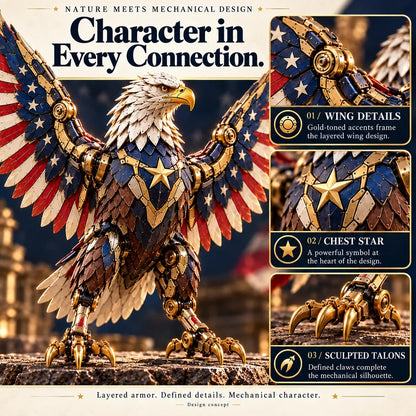 🔥last Day 49% Off -🦅 American Eagle Transforming Egg – Stars & Stripes Mechanical Figure With Bold Wing Details