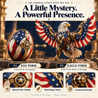 🔥🇺🇸 American Eagle Transforming Egg - Stars & Stripes Mechanical Figure 🦅