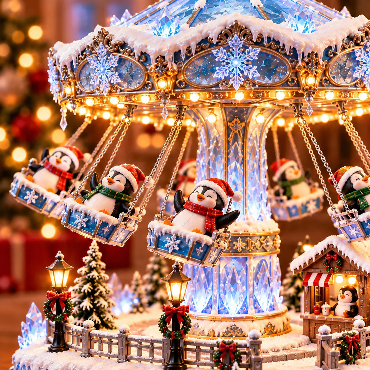 🎄 Christmas Sale 50% Off! 🐧 Penguin Winter Swing Carnival™ – Light-up Rotating Christmas Decoration ❄️✨