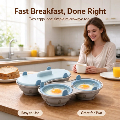 Microwave Egg Poacher, Microwave Egg Cooker for 2 Eggs 🍳