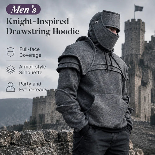 ⚔️🛡️Medieval Knight Cosplay Hoodie ✨ Fantasy Streetwear Pullover