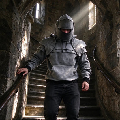 ⚔️🛡️Medieval Knight Cosplay Hoodie ✨ Fantasy Streetwear Pullover